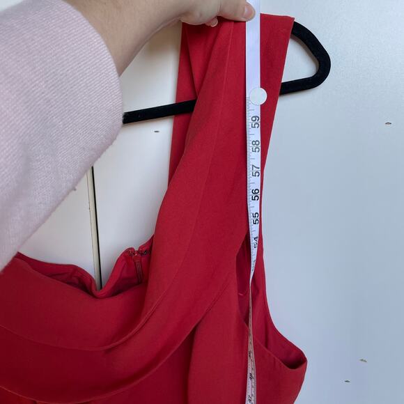 C/MEO Collective Dress Womens 10 Red Fragment Gown Draped‎ One Shoulder - Picture 12 of 12